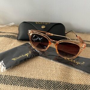 Dollger Rose Gold Transparent Frame Sunglasses with Brown Lenses